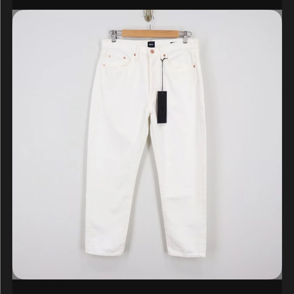 EDWIN- HANA Classic Straight Crop Button Fly- Denim-White Noise- size 34/16- NWT